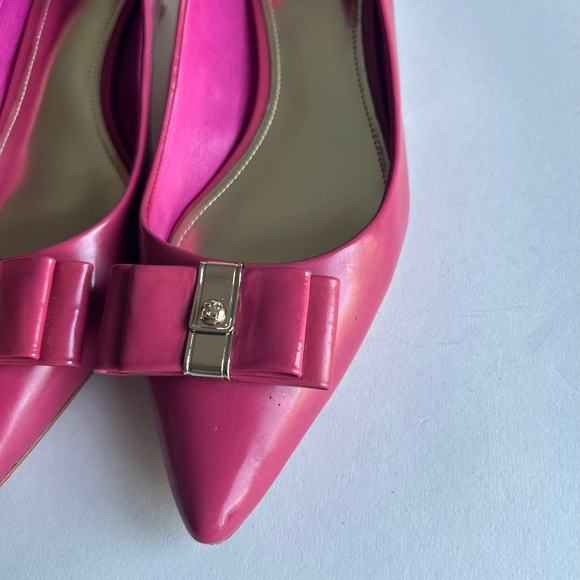 Coach Pink Patent Leather Bow Point Toe Heels size 7.5 - Picture 6 of 12